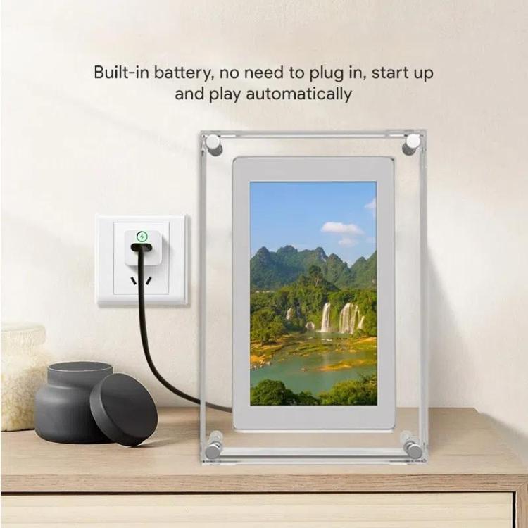 10.1 inch Transparent Acrylic Digital Photo Frame Video Picture Music Player Electronic Album Gift(UK Plug) - 11 inch Below by buy2fix | Online Shopping UK | buy2fix