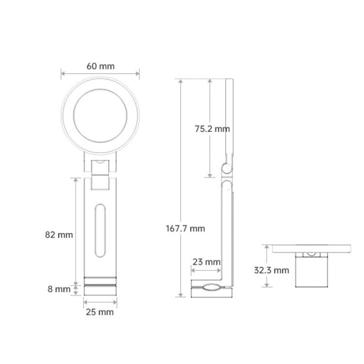 Travel Portable Magnetic Phone Holder Flexible Rotation Hands-Free Airplane Phone Mount(Gray) - Desktop Holder by buy2fix | Online Shopping UK | buy2fix