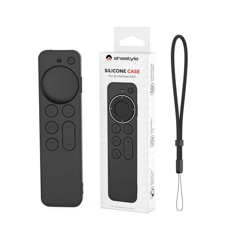 For Apple TV Siri Remote 2 / 3 AhaStyle PT167 Remote Control Silicone Protective Case(Black) - Remote Control Covers by AhaStyle | Online Shopping UK | buy2fix