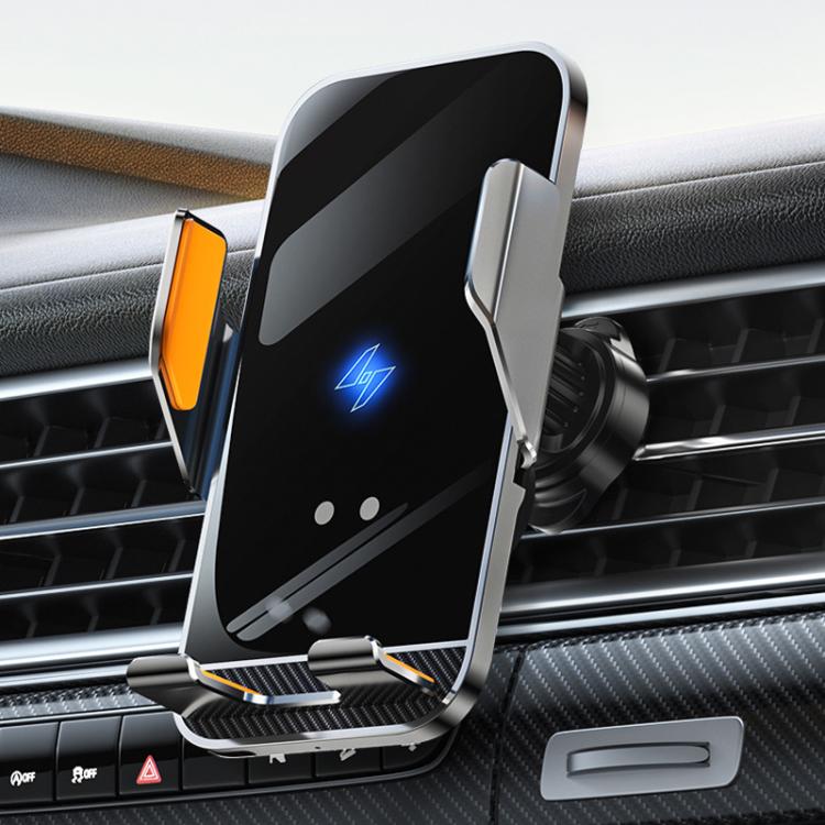 Car Air Outlet Wireless Charging Infrared Automatic Opening Closing Bracket(Gray) - Wireless Charger Holders by buy2fix | Online Shopping UK | buy2fix
