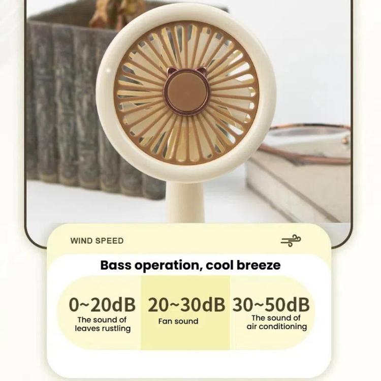 Student USB Small Desktop Fan Replaceable Animal Ears Multi-Speed Lithium Battery Mute Fan, Color: Beige Deer - Electric Fans by buy2fix | Online Shopping UK | buy2fix
