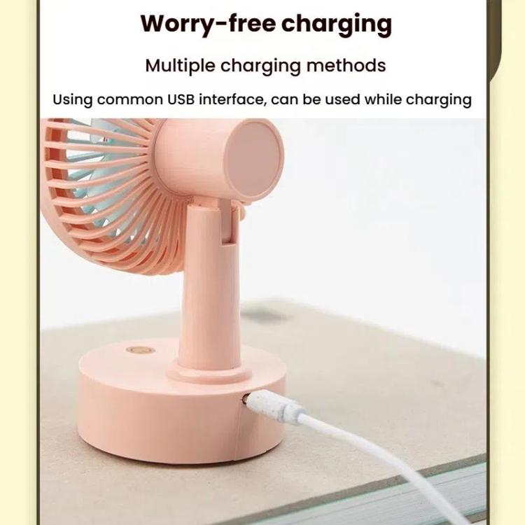 Student USB Small Desktop Fan Replaceable Animal Ears Multi-Speed Lithium Battery Mute Fan, Color: Green Deer - Electric Fans by buy2fix | Online Shopping UK | buy2fix