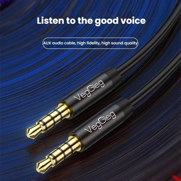 VegGieg 3.5mm Male To Male Aux Audio Cable Phone Computer Car Earphone Listening Audio Connection Cable, Length: 1m(Black) - Microphone Audio Cable & Connector by VegGieg | Online Shopping UK | buy2fix
