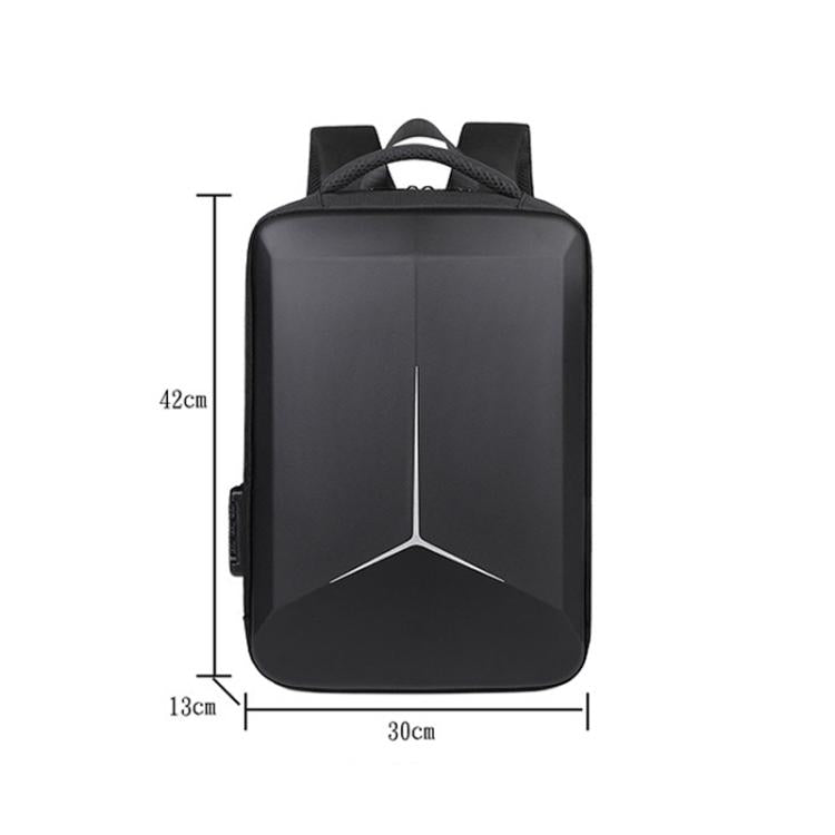 15.6-16.6 Inch Hard Shell Laptop Backpack with USB+Type-C Charging Ports Unisex Anti-Theft Business Travel Bag Airbag Black - Backpack by buy2fix | Online Shopping UK | buy2fix
