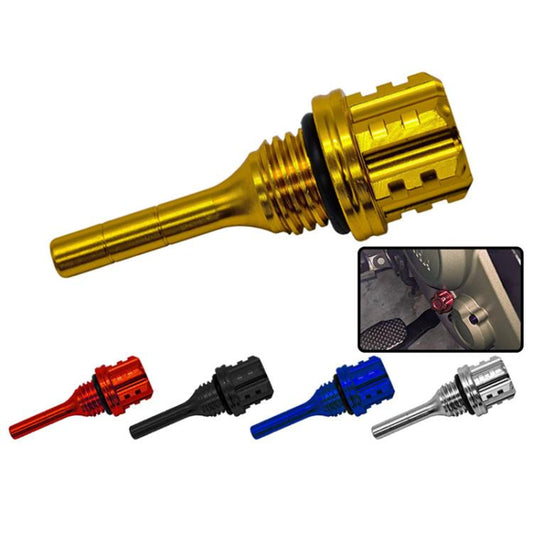 JYC-006 CNC Aluminum Alloy Hexagonal Plum Blossom Oil Dipstick Motorcycle Decoration(Black) - Replacement Parts by buy2fix | Online Shopping UK | buy2fix