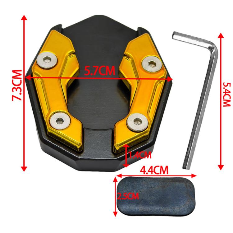 JCBD-002 CNC Aluminum Alloy Motorcycle Side Support Anti-slip Pad(Black) - Replacement Parts by buy2fix | Online Shopping UK | buy2fix