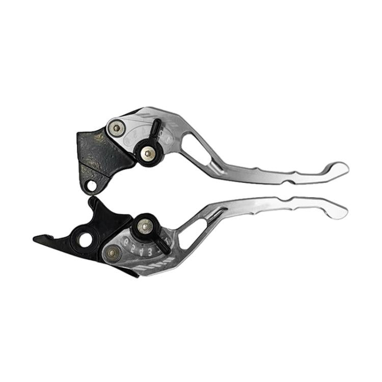 1pair TJSB-032 Aluminum Alloy Left Drum Right Disc Handle Brake Clutch Horn Handlebar Lever(Silver) - Motorbike Brakes by buy2fix | Online Shopping UK | buy2fix