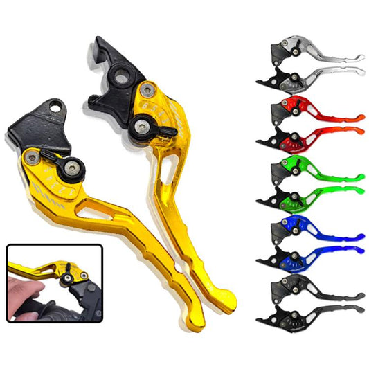 1pair TJSB-032 Aluminum Alloy Left Drum Right Disc Handle Brake Clutch Horn Handlebar Lever(Gold) - Motorbike Brakes by buy2fix | Online Shopping UK | buy2fix