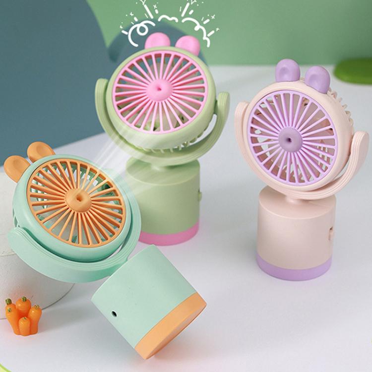Cartoon Rabbit Desktop Fan USB Charging Handheld Fan Up And Down Adjustable Wind Direction(Pink) - Electric Fans by buy2fix | Online Shopping UK | buy2fix
