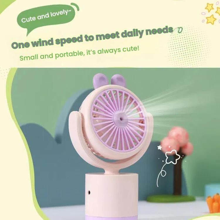 Cartoon Rabbit Desktop Fan USB Charging Handheld Fan Up And Down Adjustable Wind Direction(Pink) - Electric Fans by buy2fix | Online Shopping UK | buy2fix