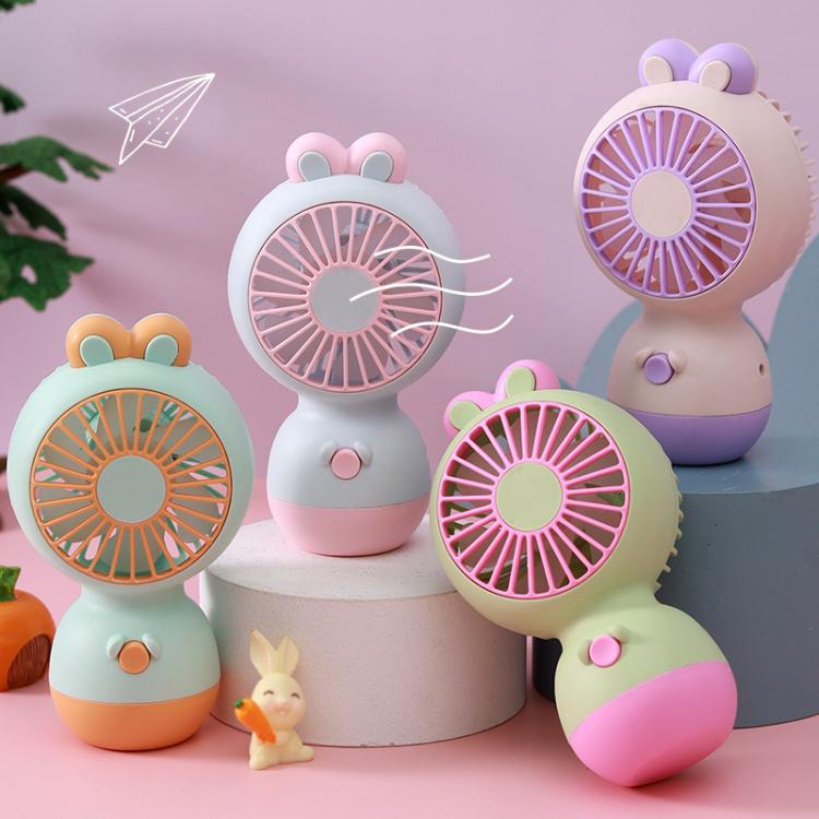 Cute Cartoon Rabbit Desktop Fan Children Summer Cool Gifts Handheld Rechargeable Fan(Green) - Electric Fans by buy2fix | Online Shopping UK | buy2fix