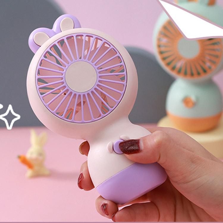 Cute Cartoon Rabbit Desktop Fan Children Summer Cool Gifts Handheld Rechargeable Fan(Light Blue) - Electric Fans by buy2fix | Online Shopping UK | buy2fix