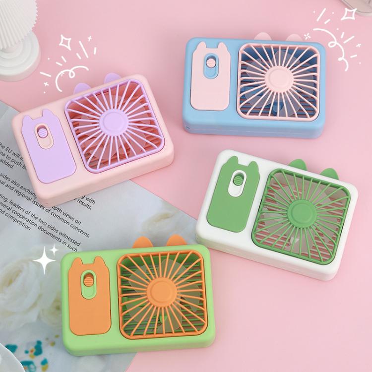 Cute Cartoon Kitten Camera Handheld Large Wind Rechargeable Fan With Stand Desktop Fan(Pink) - Electric Fans by buy2fix | Online Shopping UK | buy2fix