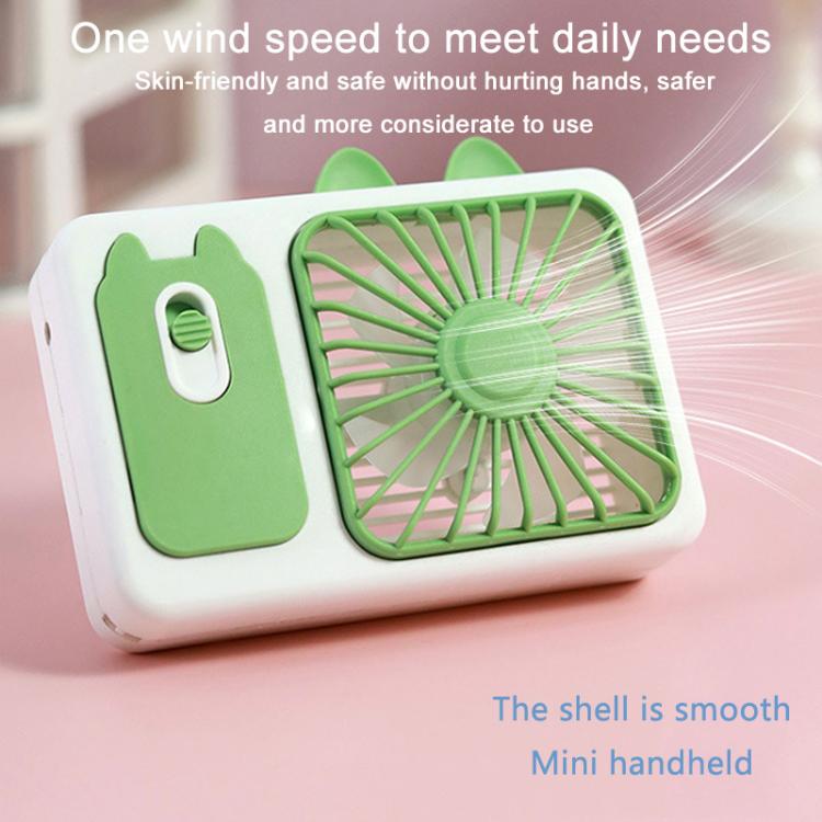 Cute Cartoon Kitten Camera Handheld Large Wind Rechargeable Fan With Stand Desktop Fan(Pink) - Electric Fans by buy2fix | Online Shopping UK | buy2fix