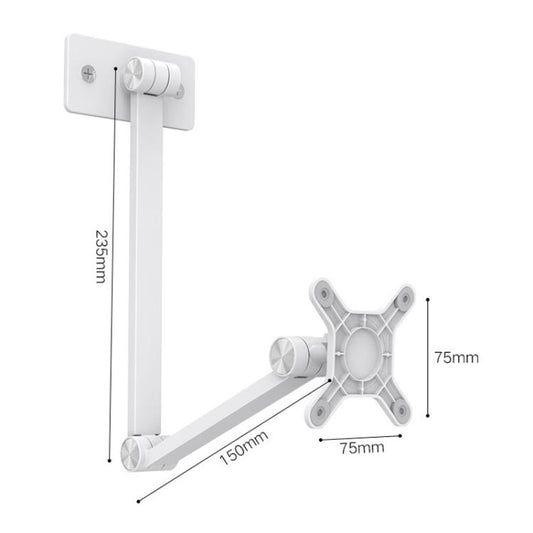 Rotating Aluminum Portable Monitor Stand Tablet Universal Folding Lifting Desktop Holder(Wall Mount White) - Shower & Wall Mounts by buy2fix | Online Shopping UK | buy2fix