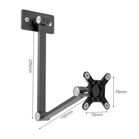 Rotating Aluminum Portable Monitor Stand Tablet Universal Folding Lifting Desktop Holder(Wall Mount Space Gray) - Shower & Wall Mounts by buy2fix | Online Shopping UK | buy2fix