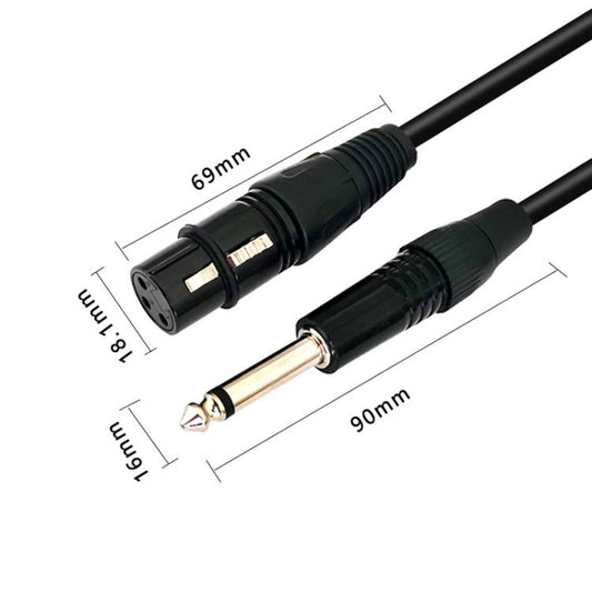 VEGGIEG 3Pin XLR Speaker Loudspeaker Cable Mixer Balanced Audio Microphone Cable, Length: 0.5m(6.5mm To XLR Female) - Microphone Audio Cable & Connector by VEGGIEG | Online Shopping UK | buy2fix