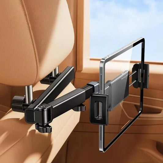Telescopic Car Rear Pillow Phone Tablet Holder 2-Section Folding Headrest Bracket(Plastic Type) - Universal Car Holders by buy2fix | Online Shopping UK | buy2fix