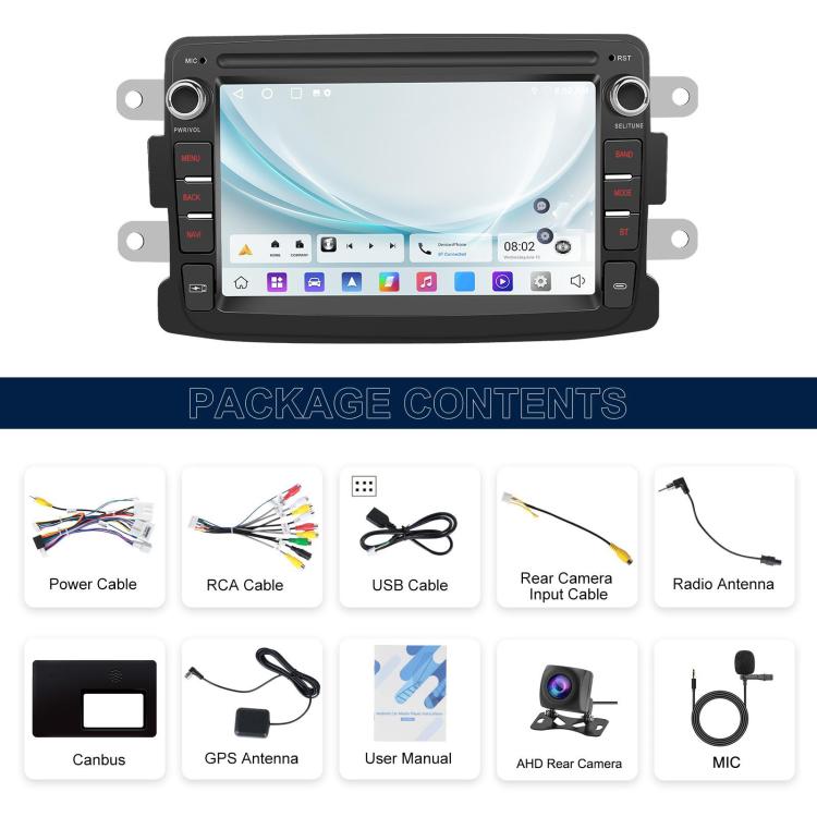7 inch Horizontal Screen Android Navigation Car Bluetooth MP5 Player, For Renault / Captur / Symbol, Memory: 4+64G(Standard+AHD Camera+Microphone) - Car MP3 & MP4 & MP5 by buy2fix | Online Shopping UK | buy2fix