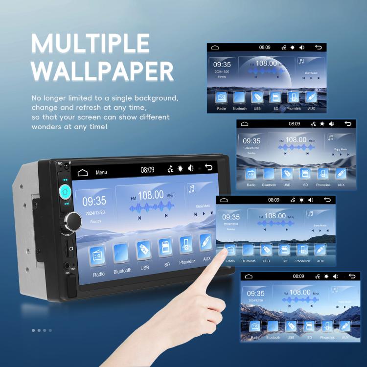 7 Inch Wired Carplay Dual Butt MP5 Player Bluetooth Big Screen Car Center Control, Spec: Standard - Car MP3 & MP4 & MP5 by buy2fix | Online Shopping UK | buy2fix