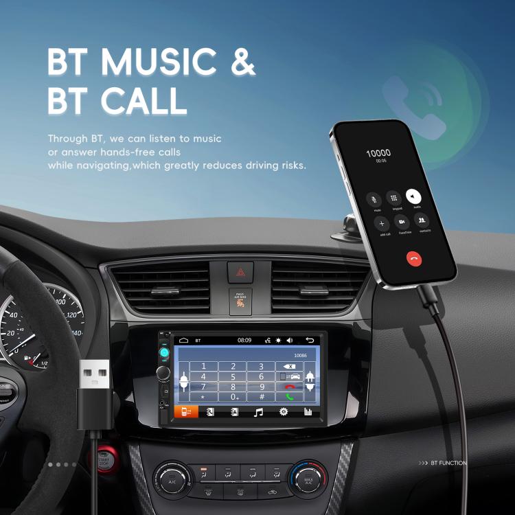 7 Inch Wired Carplay Dual Butt MP5 Player Bluetooth Big Screen Car Center Control, Spec: Standard - Car MP3 & MP4 & MP5 by buy2fix | Online Shopping UK | buy2fix