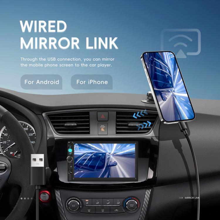 7 Inch Wired Carplay Dual Butt MP5 Player Bluetooth Big Screen Car Center Control, Spec: Standard - Car MP3 & MP4 & MP5 by buy2fix | Online Shopping UK | buy2fix