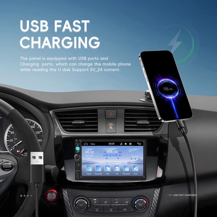 7 Inch Wired Carplay Dual Butt MP5 Player Bluetooth Big Screen Car Center Control, Spec: Standard - Car MP3 & MP4 & MP5 by buy2fix | Online Shopping UK | buy2fix