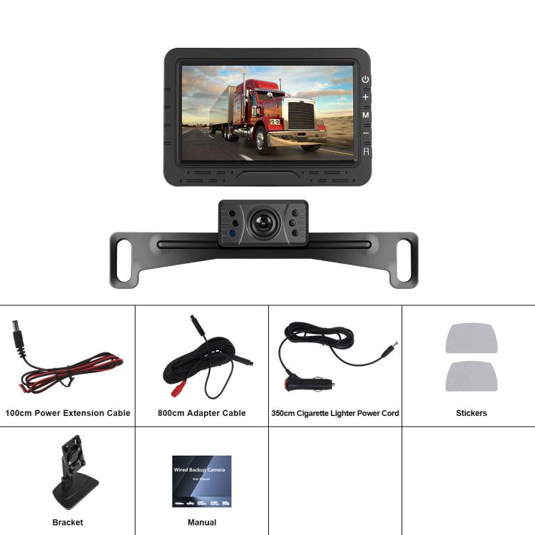 4.3 Inch Reversing Display Digital Wired HD 1 To 1 Set, Spec: North America - Car Monitor by buy2fix | Online Shopping UK | buy2fix