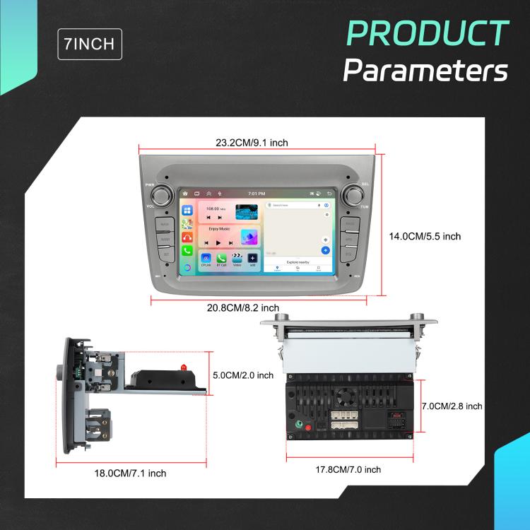 For Alfa Romeo MITO 2008-2016 7 inch Horizontal Screen Android 15 Carplay Car Center Control Integrated Machine, Memory: 2+64G(Standard) - Car MP3 & MP4 & MP5 by buy2fix | Online Shopping UK | buy2fix