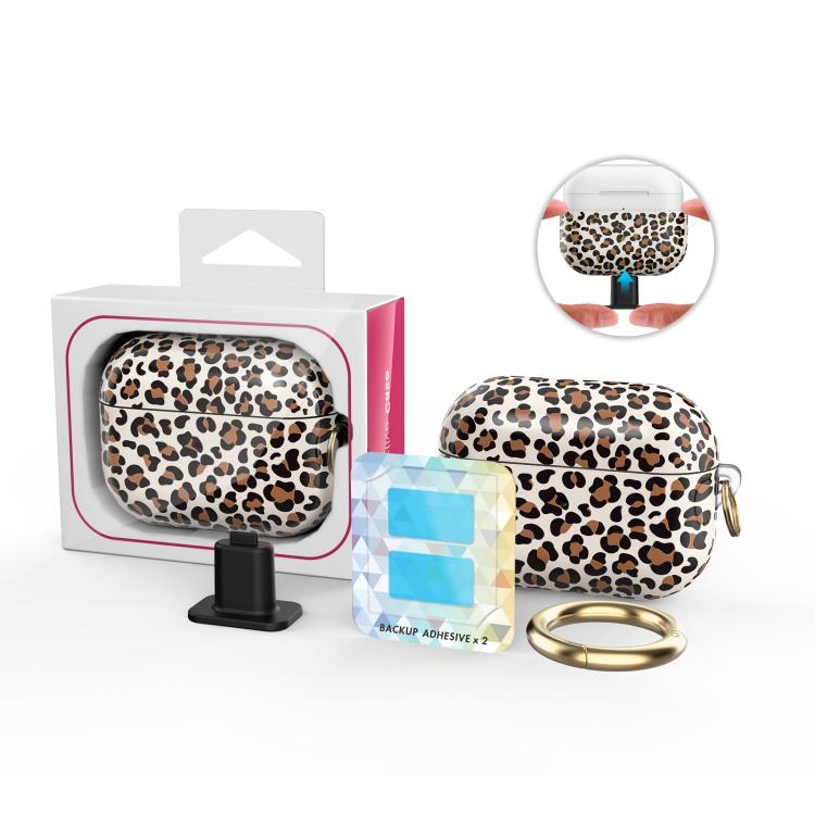 For AirPods Pro 2 / Pro AhaStyle TPU Leopard Print Protective Case(Blue) - For AirPods Pro 2 by AhaStyle | Online Shopping UK | buy2fix