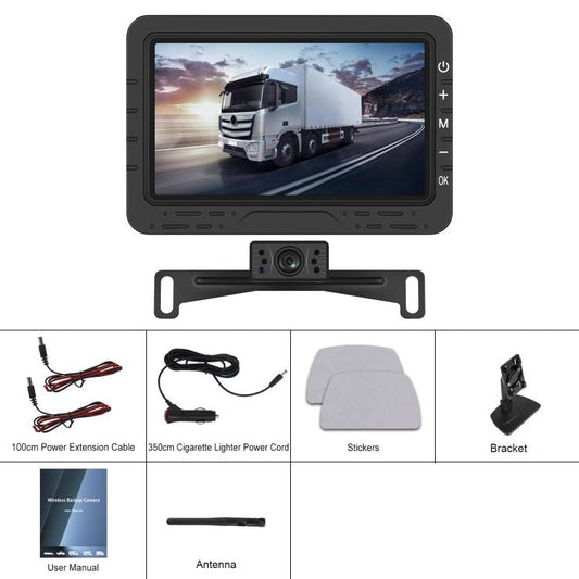 4.3 inch Digital Wireless HD 1 To 1 Reversing Display Car Center Control All-in-One Machine, Spec: With Long License Plate Holder North America - Car Monitor by buy2fix | Online Shopping UK | buy2fix