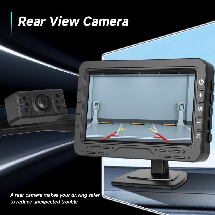 4.3 inch Digital Wireless HD 1 To 1 Reversing Display Car Center Control All-in-One Machine, Spec: With Short License Plate Holder Europe - Car Monitor by buy2fix | Online Shopping UK | buy2fix