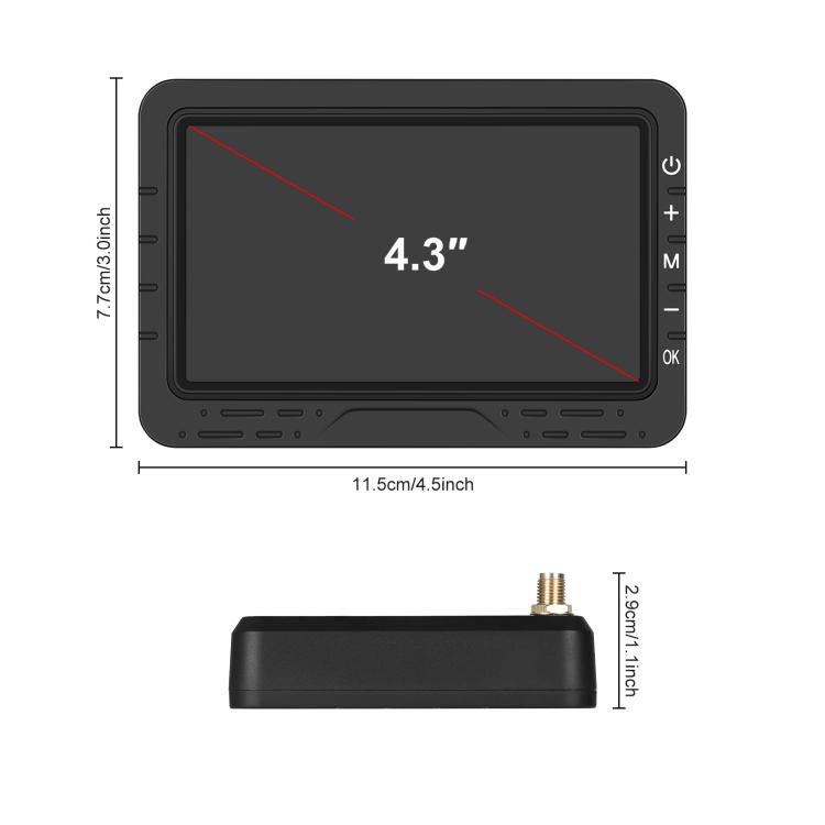4.3 inch Digital Wireless HD 1 To 1 Reversing Display Car Center Control All-in-One Machine, Spec: With Long License Plate Holder North America - Car Monitor by buy2fix | Online Shopping UK | buy2fix