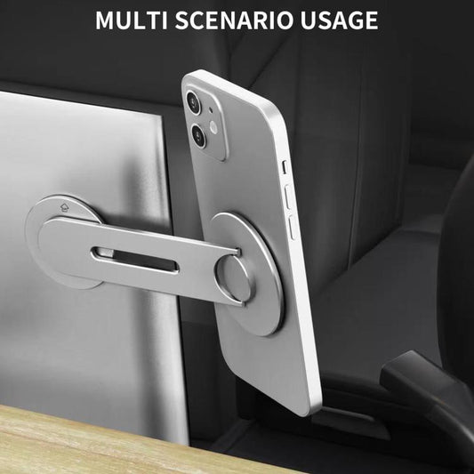 AhaStyle WG26-5 Aluminum MagSafe Circle Magnetic Laptop Expansion Stand Portable Adjustable Phone Holder(Silver) - Hand-Sticking Bracket by AhaStyle | Online Shopping UK | buy2fix