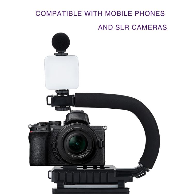 U-Shaped Handle Stand with Pocket Fill Light & Noise-Canceling Mic All-in-One Live Streaming Kit - Stand by buy2fix | Online Shopping UK | buy2fix