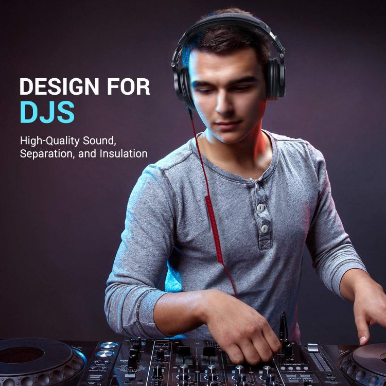 OneOdio A71M Headset Wired DJ Disc Monitor Headphones With Mic Computer Headphone(Black) - Multimedia Headset by OneOdio | Online Shopping UK | buy2fix