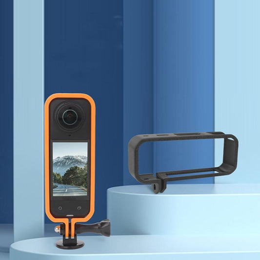 For Insta360 X5 360 Camera CQT Expandable Protective Cage Shockproof Case Horizontal Orange - Mount & Holder by CQT | Online Shopping UK | buy2fix