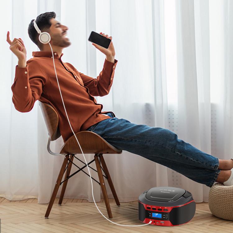 Kuephom W17 Portable Home CD Music Walkman FM Bluetooth Player EU Plug - DVD & LCD Player by Kuephom | Online Shopping UK | buy2fix