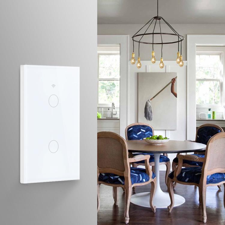 Model 120 US Gauge Graffiti Smart WIFI Single Fire Switch, Spec: 2-Gang White - Smart Switch by buy2fix | Online Shopping UK | buy2fix
