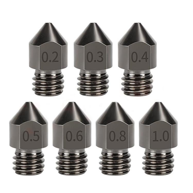 5pcs /Pack 1.75/0.3mm MK8 Hardened Steel Nozzle High-Temperature Resistant 3D Printer Extruder Hotend - Parts by buy2fix | Online Shopping UK | buy2fix