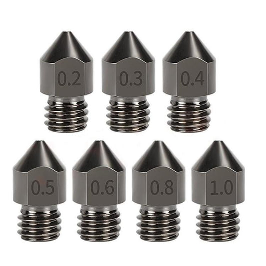 5pcs /Pack 1.75/1.0mm MK8 Hardened Steel Nozzle High-Temperature Resistant 3D Printer Extruder Hotend - Parts by buy2fix | Online Shopping UK | buy2fix