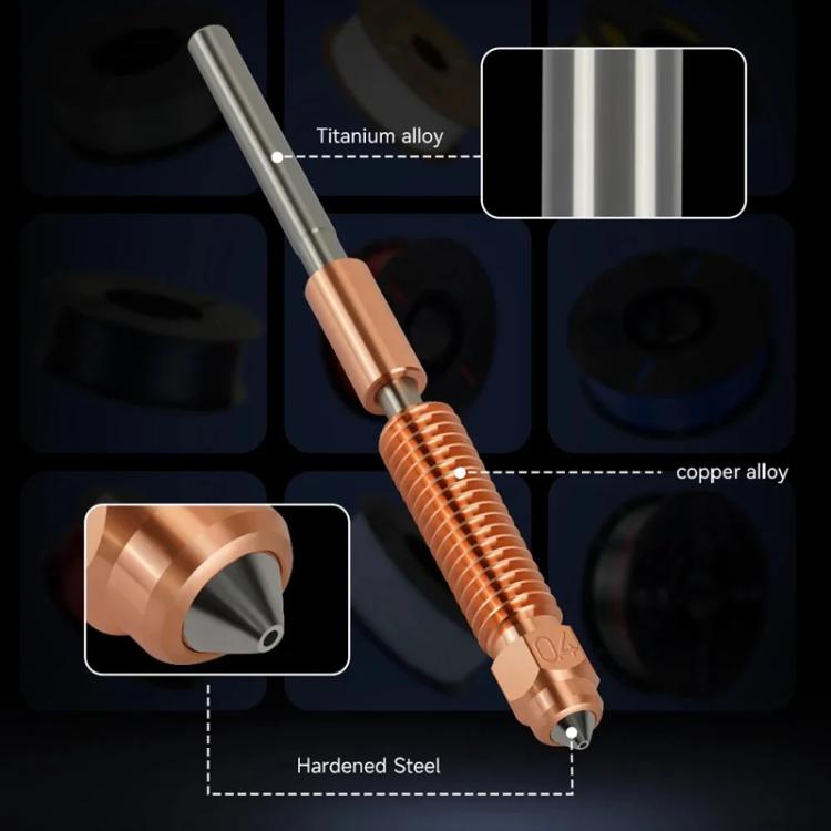 1.75/0.6mm All-in-One Chrome Zirconium Copper Nozzle for Creality Ender-3 V3/K1C/K1 Max 3D Printers - Parts by buy2fix | Online Shopping UK | buy2fix