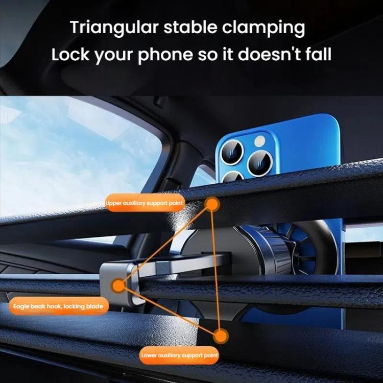 MagSafe Magnetic Holder Car Air Conditioning Vent Mount, Style: Mirror Magnetic Head+Triangle Hook - Universal Car Holders by buy2fix | Online Shopping UK | buy2fix