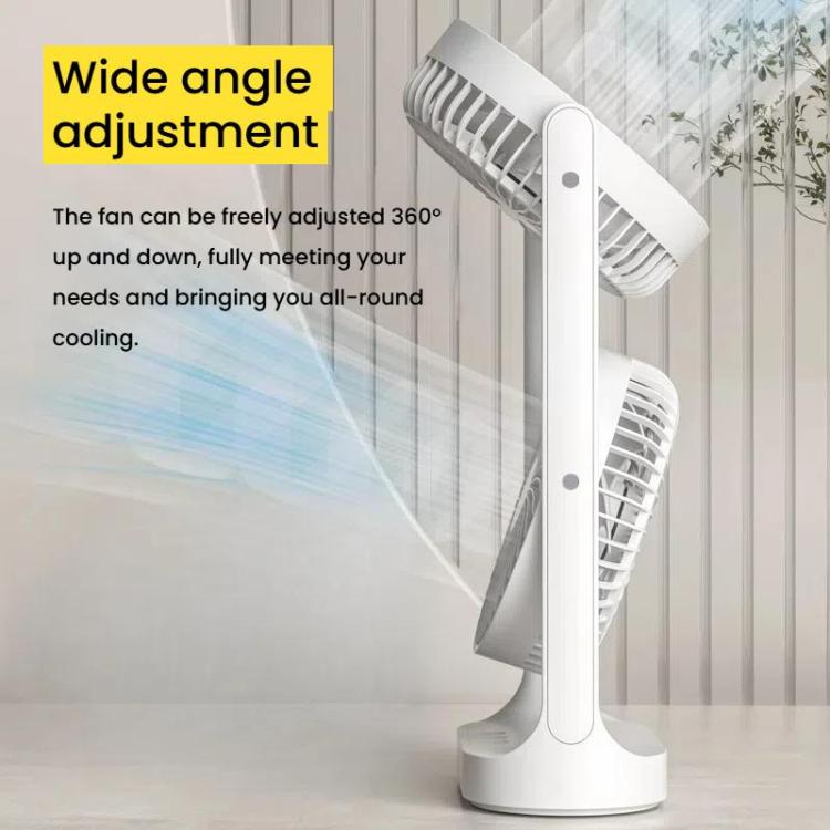 Dual Head Desk Fan 360-degree Adjustable Oscillating Air Circulator 3-Speed Portable Cooling Fan Without Battery - Electric Fans by buy2fix | Online Shopping UK | buy2fix