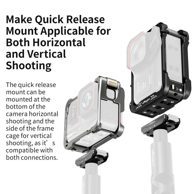 For Insta360 Ace Pro 2 / Ace Pro Camera AMagisn Quick Release Metal Cage Horizontal & Vertical Shooting Protective Frame(Charcoal Metallic) - Mount & Holder by aMagisn | Online Shopping UK | buy2fix