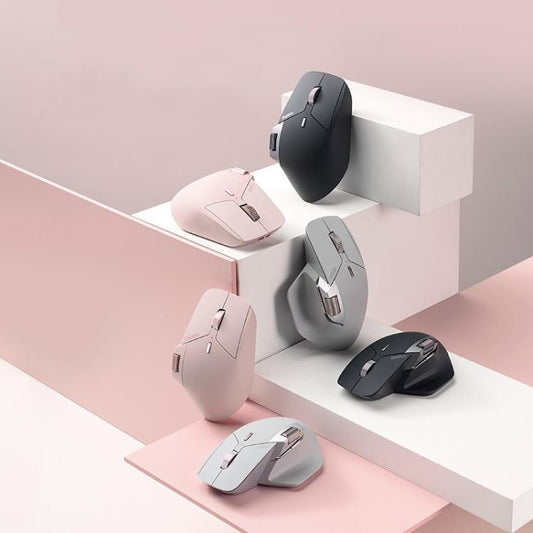 Rapoo Wireless Triple Mode Mice Ergonomic Desktop Laptop Business Office Mouse, Color: MT760 Pink - Wireless Mice by Rapoo | Online Shopping UK | buy2fix