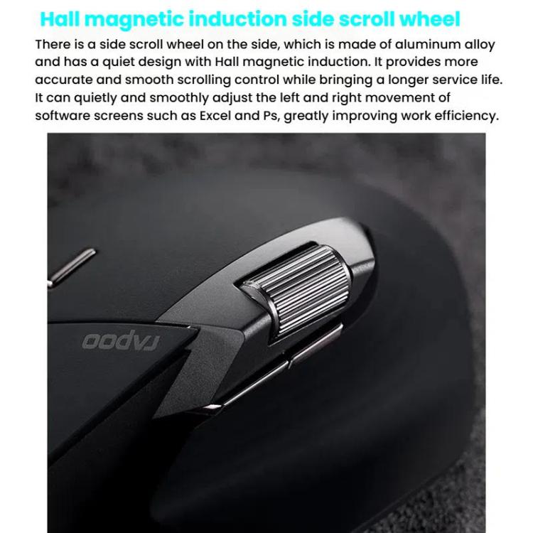 Rapoo Wireless Triple Mode Mice Ergonomic Desktop Laptop Business Office Mouse, Color: MT760mini Black - Wireless Mice by Rapoo | Online Shopping UK | buy2fix