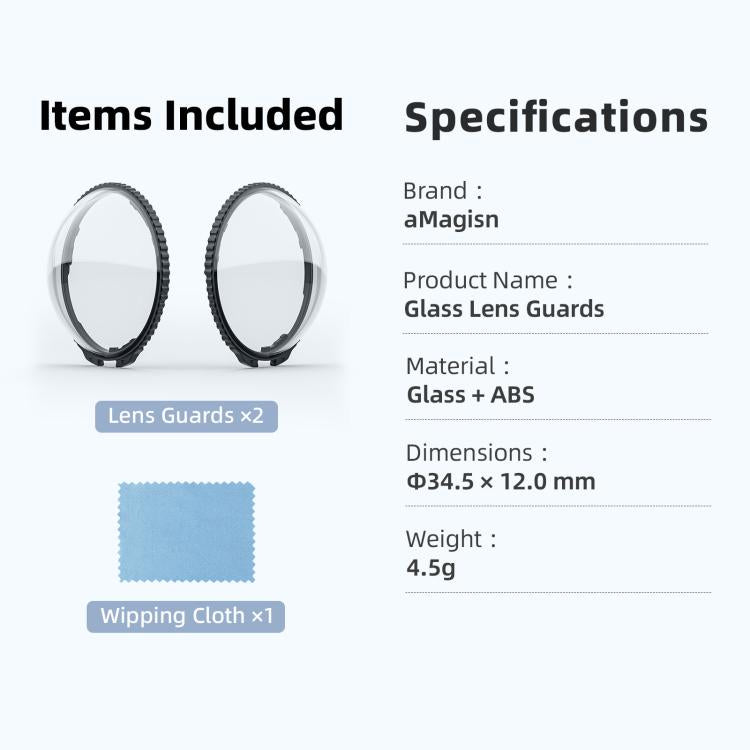 For Insta360 X5 Camera aMagisn Lens Guard Protector Detachable Anti-Scratch Glass Cover Standard Edition - Len Accessories by aMagisn | Online Shopping UK | buy2fix