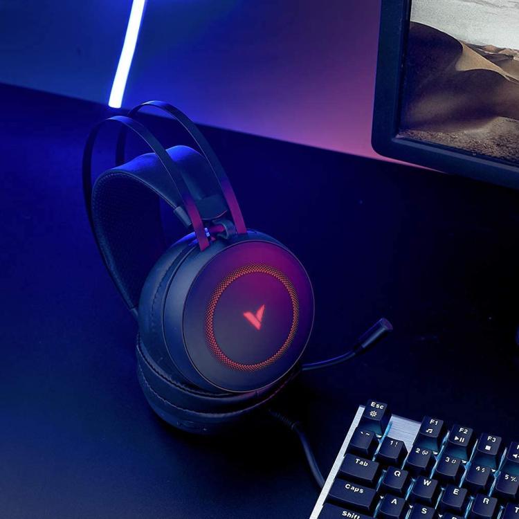 Rapoo VH160 Gaming Headset RGB PC Virtual 7.1 Channel Noise Reduction Headset With MIC(Black) - Multimedia Headset by Rapoo | Online Shopping UK | buy2fix