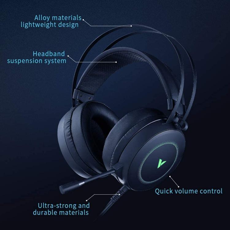 Rapoo VH160 Gaming Headset RGB PC Virtual 7.1 Channel Noise Reduction Headset With MIC(Black) - Multimedia Headset by Rapoo | Online Shopping UK | buy2fix